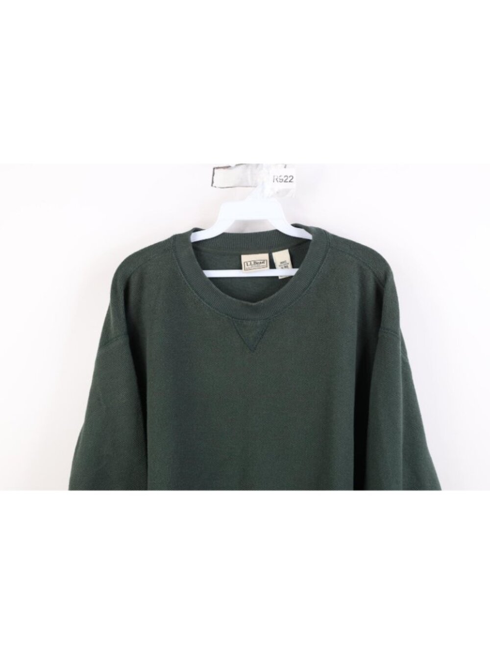 Vintage LL Bean Mens XL Faded Blank Thermal Waffle Knit Crewneck Sweater Green - Picture 2 of 9